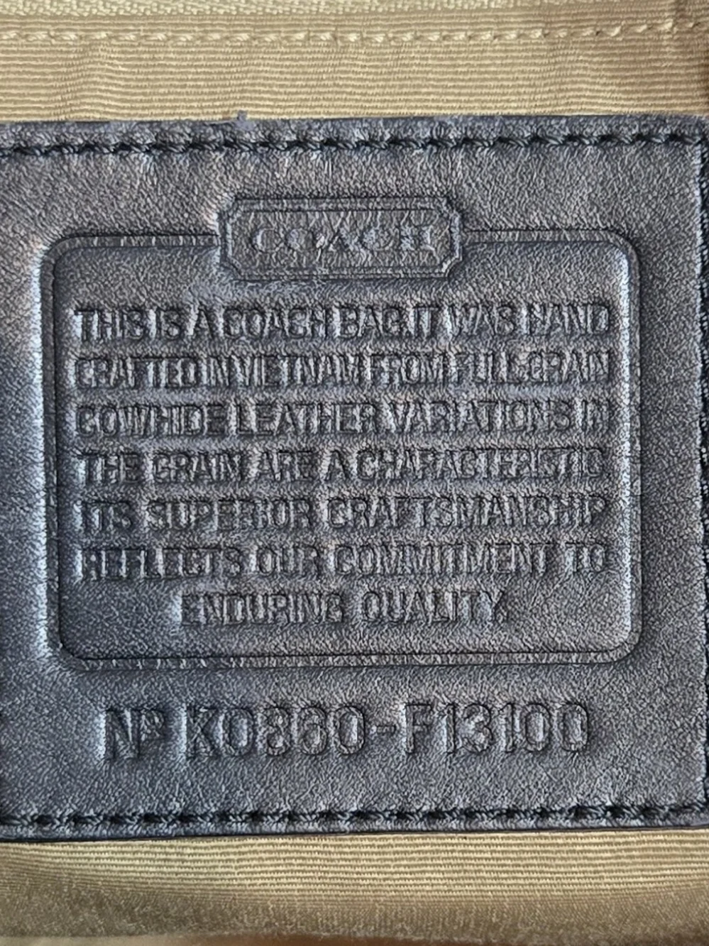 COACH Black Leather Tote with Contrast Stitching